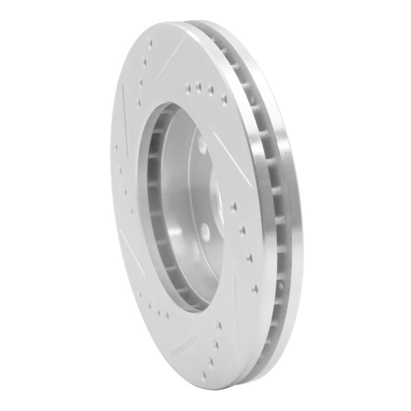 Toyota Camry Brake Rotor (1) - Front Right - R1 Concepts - Drilled & Slotted - Silver - `92-`01